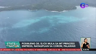 Posibleng oil slick mula sa MT Princess Empress, natagpuan sa Coron, Palawan | SONA