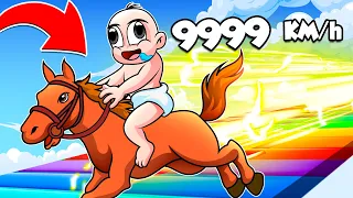 NADIE PUEDE GANARLE A BEBE NOOB en HORSE RACE SIMULATOR! 🐎 BEBE NOOB ROBLOX