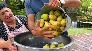 Birnen-, Kastanien-, Schlehen- und Bohnenernte im Dorf! KADINBUDU KOFTE WASSERMELONEMARMELADE KOCHEN