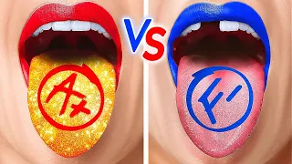 ЛАЙФХАКИ ДЛЯ ШКОЛЫ 📚 АРТ-ЧЕЛЛЕНДЖ «ХОРОШИЙ УЧИТЕЛЬ VS ПЛОХОЙ» 🙀 Идеи для рисования от 123 GO! TRENDS