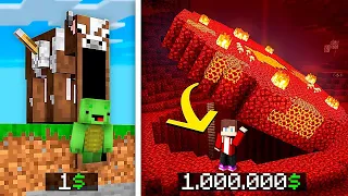 Mikey POOR Secret House vs JJ RICH Secret Base Battle in Minecraft - Maizen