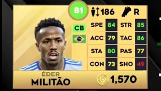 dls 2023 l nâng max Éder Militão 81....ảo ma canada đc +8 chỉ số nhưng không lên được 82