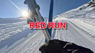 Zinal Grimentz Skiing - Anniviers Valais - Switzerland Winter - Red Slope - GoPro Cinematic 4K UHD