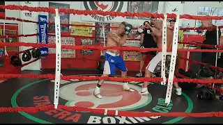 Guglielmo Gicco, sparring di bare knuckle boxing con Antonio Moscatiello.