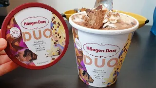 Häagen-Dazs DUO Belgian Chocolate & Vanilla Crunch Ice Cream (Review) [General Mills Ice Cream]