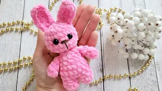 🐰ЗАЙЧИК МАЛЫШ ИЗ ПЛЮШЕВОЙ ПРЯЖИ КРЮЧКОМ✨️crochet bunny