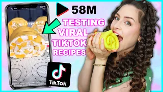 Testing VIRAL Tiktok Recipes! Viral Mango Pancake Roll!