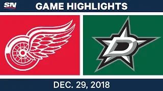 NHL Highlights | Red Wings vs. Stars - Dec 29, 2018