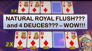 2 Huge Cashes ROYAL FLUSH HANDPAY?? 4 DEUCES?? Wow!!! Video Poker #handpay #royalflush #videopoker