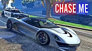 Police Chase Me! Episode 18: Grotti Turismo R ( LaFerrari ) - GTA 5 Funny Moments Mods Cheats Evade