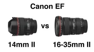 Canon EF 14mm II vs 16-35mm II wide angle lens comparison