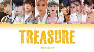 ATEEZ  (에이티즈) - Treasure [Lyrics Color Coded HAN/ROM/ENG]