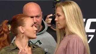 Valentina Shevchenko vs. Katlyn Chookagian - UFC 247 Press Conference Staredown - /r/WMMA