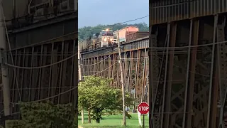 2 Trains Passing On RR  Bridge!  Kenova West Virginia, JawTooth #shorts