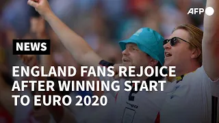 Victorious England fans leave Wembley stadium after winning start | AFP