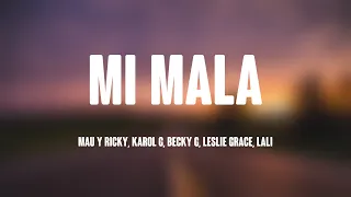 Mi Mala - Mau Y Ricky, Karol G, Becky G, Leslie Grace, Lali [Lyrics Video] 🥤