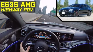 DISTRONIC PLUS IS AMAZING! 2021 Mercedes-AMG E63S Wagon - Highway POV Test Drive