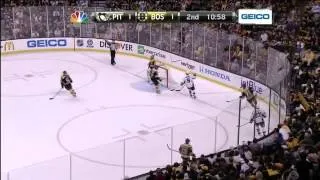 Chris Kunitz snapshot goal 1-1. 6/5/13 Pittsburgh Penguins vs Boston Bruins NHL Hockey