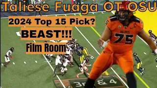 Taliese Fuaga Oregon State Right Tackle OT Film Room 2024 NFL Draft Prospect - BEAST!