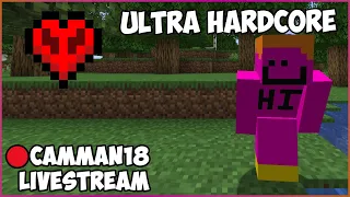 MINECRAFT BUT I DON'T REGEN HEARTS (Ultra Hardcore) camman18 Full Twitch VOD