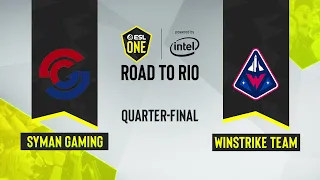 CS:GO - Syman Gaming vs. Winstrike Team [Mirage] Map 1 - ESL One: Road to Rio - Quarter-final - CIS