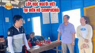 Thăm lớp học người Việt ở Biển Hồ (Campuchia), Khương Dừa vui mừng được nhiều bé nhận ra