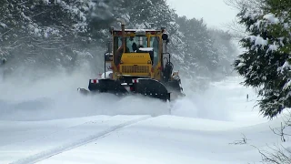 A Canadian National Ballast Regulator Converted To Plowing Snow! #trains #trainvideo | Jason Asselin