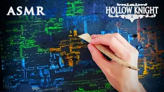 ASMR Map Drawing & Carving | Hollow Knight | Gentle Rain 1 Hour