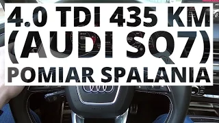 Audi SQ7 4.0 TDI 435 KM (AT) - pomiar zużycia paliwa