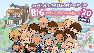 BIG Family of 20 Aesthetic Mansion House Design PART 1 🏡 TOCA BOCA House Ideas | Toca Life World