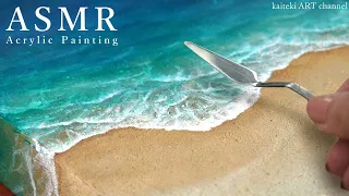 ASMR 🏖 Acrylic Painting, Ocean Waves