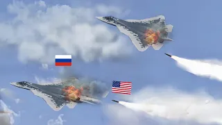 The world is shocked! when US F-35 Pilots Ambushed 3 Russian SU-57 Fighter Jets at the Border