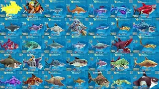 Hungry Shark World - All 34 Sharks Unlocked - Mecha Sharkjira & Toxic Sharks - Android / IOS 2021