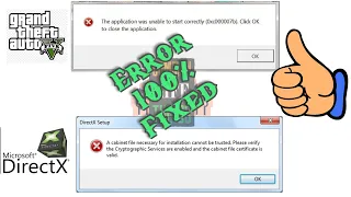 [ Fixed ] GTA  5 | The application was unable to start correctly 0xc000007b | DirectX Error Fix.