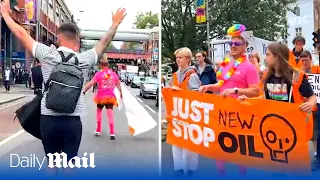 Just Stop Oil march gets hijacked by stag-do leaving protesters furious