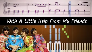 How to play piano part of With A Little Help From My Friends by The Beatles