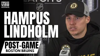 Hampus Lindholm Reacts to McAvoy Hit on Sebastian Aho, Returning From Injury & Forcing Game 7