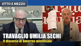 Marco Travaglio umilia in diretta Sechi di Libero sul discorso di Guterres 🤦‍♀️