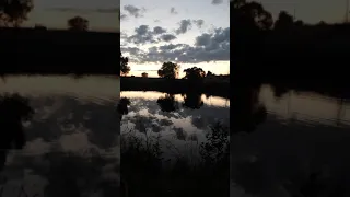 River in the city of Zaraysk in the evening.