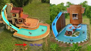 Top 2! Build Modern Bamboo Resort With Swimming Pool, Water Slide, Bamboo Umbrella By Ancient Skill