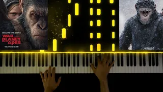 War For The Planet Of The Apes - Exodus Wounds - Sad & Emotional (Piano Tutorial Synthesia)