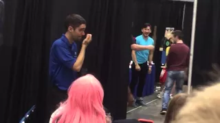 Jacksepticeye and Markiplier dancing to bagpipes! Indy Pop Con 2015