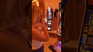 $125 spin JACKPOT & she does this 😅 #shorts