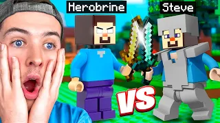 Reacting to the MOST VIEWED Minecraft LEGO Animation (HEROBRINE??)