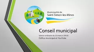 Séance ordinaire | Conseil municipal | 13 mars 2018