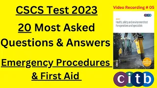 CSCS Test 2023 - 20 New Q&A | CSCS Card UK | CSCS Card Test Questions 2023 | CSCS Test Preparation