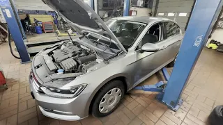 VW Пассат b8 2.0TDI делаем полное техническое обслуживание.