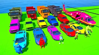 Stunt Race For Car Racing Challenge by Colourfull Super Car, Helicopter and Monster truck #26