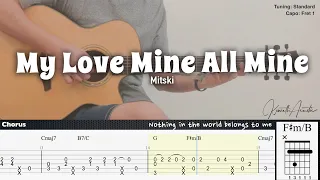 My Love Mine All Mine - Mitski | Fingerstyle Guitar | TAB + Chords + Lyrics