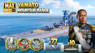 Battleship Yamato dominates on map "Mountain Range" - World of Warships